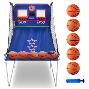 Basquete Eletrônico Duplo para Crianças e Adultos Diversão para Casa Escritório Festa de Aniversário Sistema Eletrônico de PontuaçãoAtlasonix.