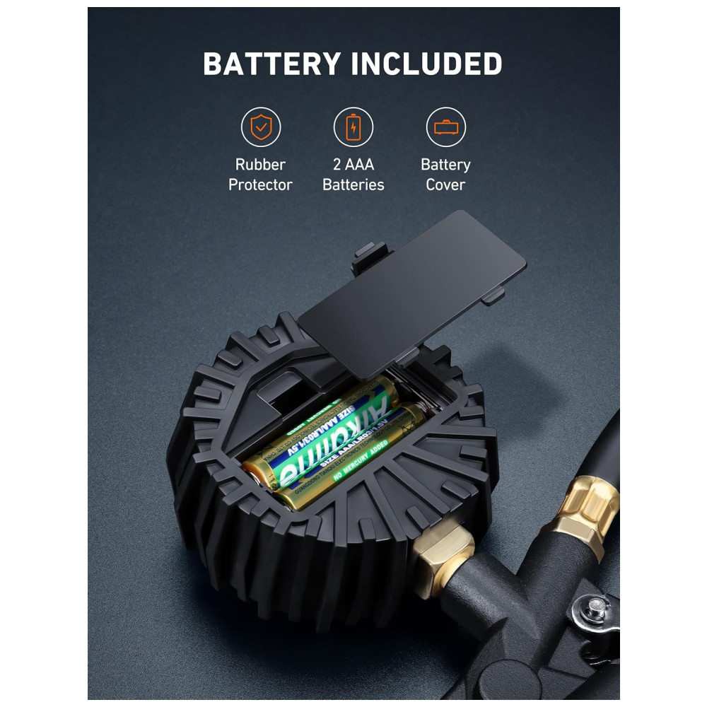 Manômetro Digital AstroAI com Inflador para Pneus, 227,5 PSI Acessórios para Compressor de Ar com Engate Rápido, Resolução de 0,1 Display, 1 unidade s - Imagem 8