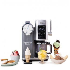 Sorveteira Ninja CREAMi Swirl Platinum Silver com 2 Potes 473 ml 13 Programas Soft Serve NC701 110V