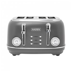 Torradeira HADEN Chelsea inox 4 fatias cinza e cromada com fenda larga e 6 níveis de tostagem 1500W 110V