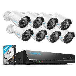 Sistema de Câmera de Segurança 16 Canais PoE 8 PCS REOLINK RLK16 410B8 5MP Branco