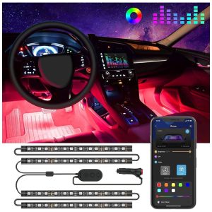 Fitas LED Coloridas Automotiva com Controle por Aplicativo 2V GOVEE 1 Preto
