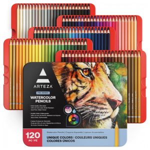 Kit Lápis de Cor Profissional com Estojo 120 Peças e Tons Variados Brilhantes ARTEZA