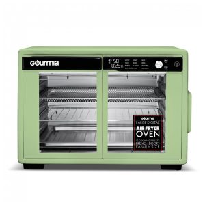 Gourmia Forno Air Fryer French Door 37 Qt Capacidade Grande 12 Funções Display Digital Verde