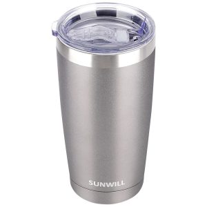Copo Térmico 600 mL para Cerveja Café com Isolamento a Vácuo SUNWILL Cinza