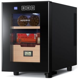 Umidor Elétrico para Charutos 16L com Prateleiras e Higrômetro 110 Volts NEEDONE Preto