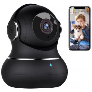 Câmera de Segurança Interna com Visão Noturna e Controle por App Litokam Preta