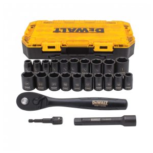 Conjunto de Soquetes de Impacto 23 Peças DEWALT DWMT74739 Amarelo