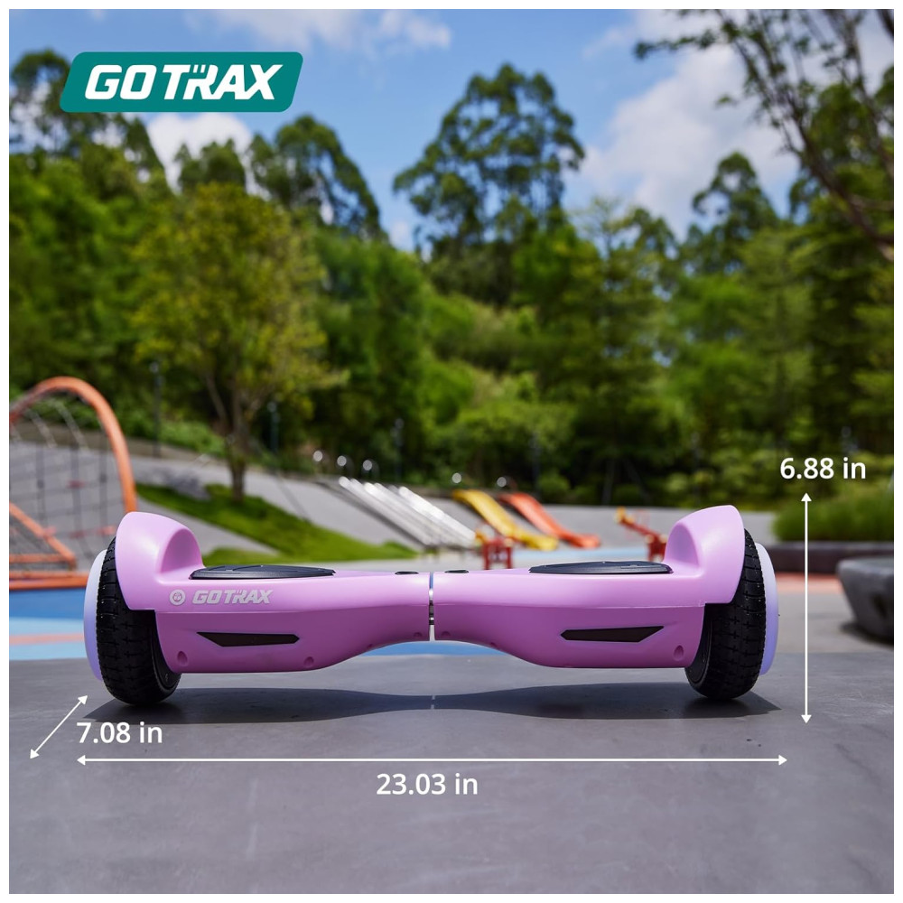 Hoverboard com Farol de LED, Velocidade de 9km/h e Alcance até 6 km, para Crianças e Adolescentes até 80 kg, 110V 200W, Gotrax ELF, Rosa - Imagem 7