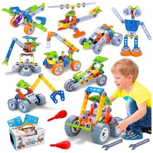 Kit Blocos de Construção STEM Tsomtto 10 em 1 com 167 Peças para Crianças a Partir de 3 Anos