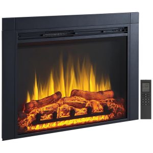 Lareira Elétrica de Embutir A66x91L com Controle Remoto e Crepitação de Som 110V 1500W LegendFlame Preta