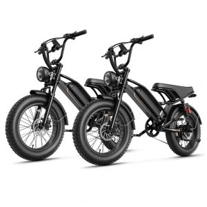 Kit 2 bicicletas elétricas Jasion YR20 pretas obsidian pneus 20x4 motor 1000W nominal 2000W pico bateria 48V 20Ah 960Wh suspensão dupla 7 marchas 110V