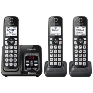 Telefone sem Fio Link2Cell Bluetooth com 3 Aparelhos PANASONIC KX TGD563M Preto