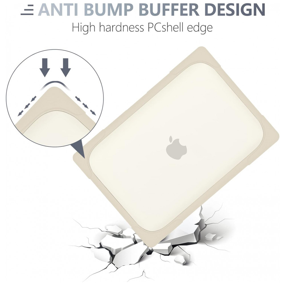 Capa Rígida Batianda MacBook Air 136" Cáqui – Modelos A2681 A3113 A3240 com Suporte Dobrável e Proteção Completa - Imagem 4