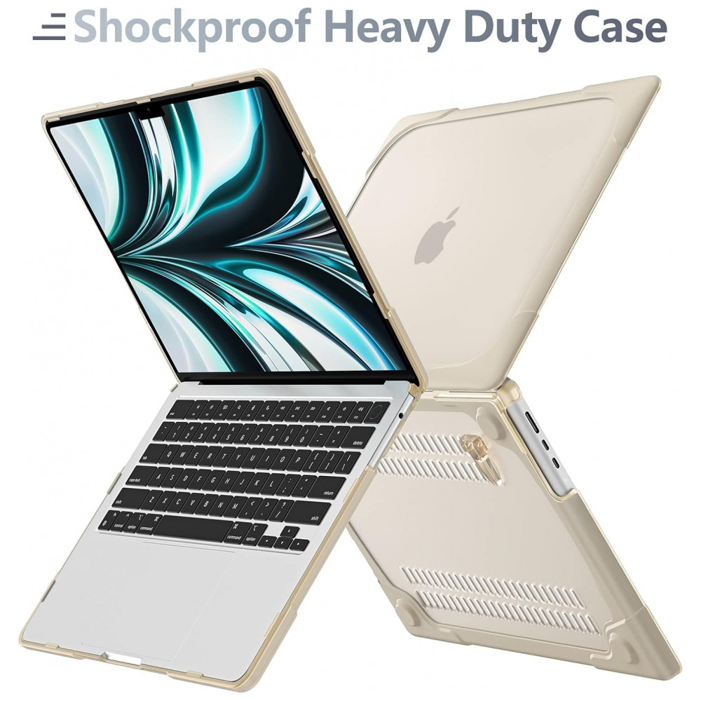 Capa Rígida Batianda MacBook Air 136" Cáqui – Modelos A2681 A3113 A3240 com Suporte Dobrável e Proteção Completa - Imagem 6