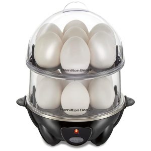 Cozedor de Ovos 3 em 1 com 2 Andares até 14 Ovos HAMILTON BEACH 25508 Cinza escuro