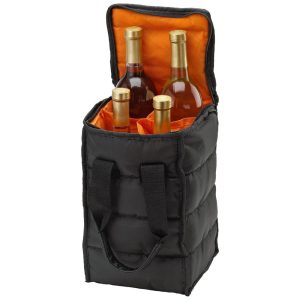 Handy Laundry Bolsa Térmica Para Transporte de Vinhos até 4 Garrafas com Acolchoamento Externo Preta