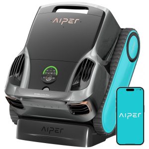 Robô Aspirador para Piscinas AIPER Scuba X1 Pro Max Preto Mapeamento Inteligente Roteiro Adaptativo FlexiPath™ 2.0 Dupla Filtração Ultra-fina Modelo 2025 Bateria Recarregável﻿