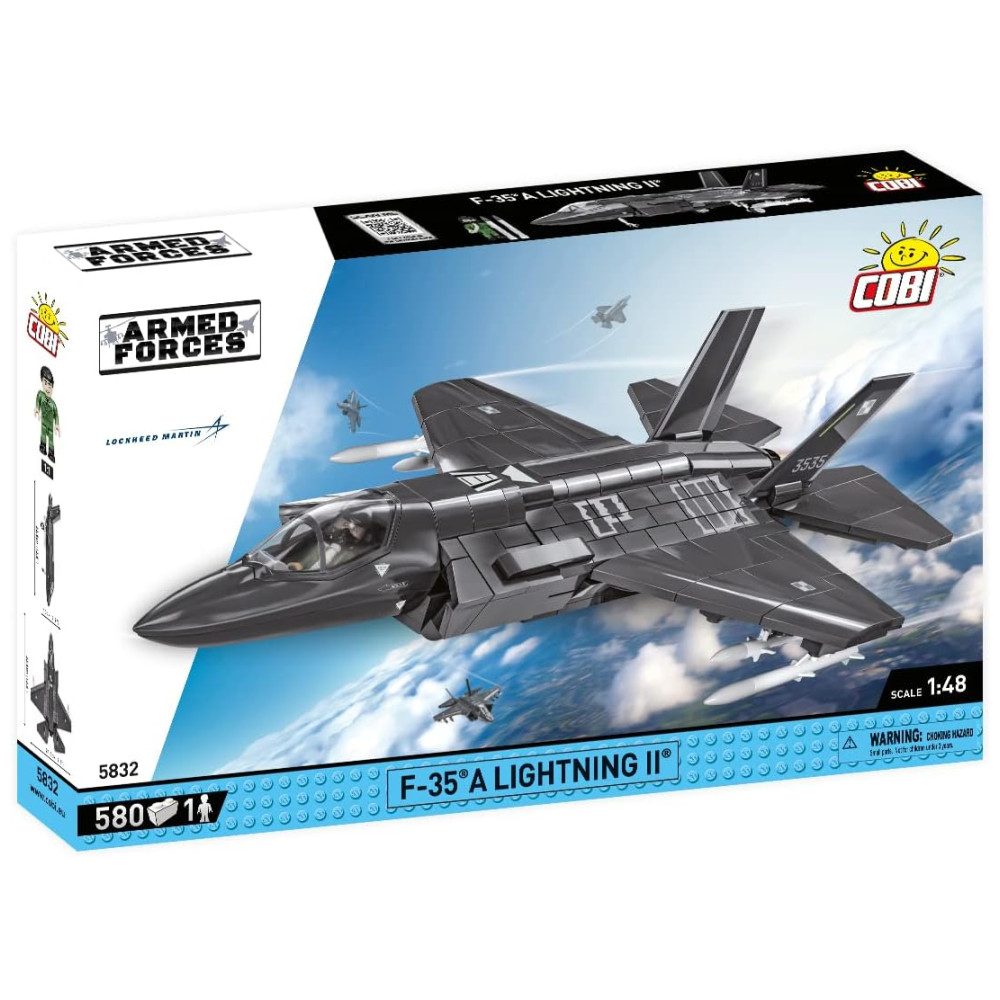 Kit de Construção Caça F 35 A Lightning II das Forças das com 580 Peças COBI Preto