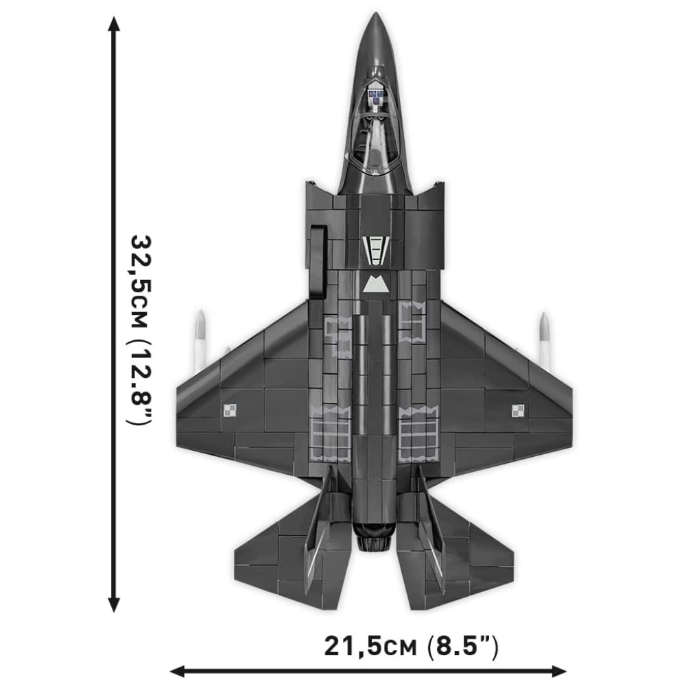 Kit de Construção Caça F 35 A Lightning II das Forças das com 580 Peças COBI Preto - Imagem 8