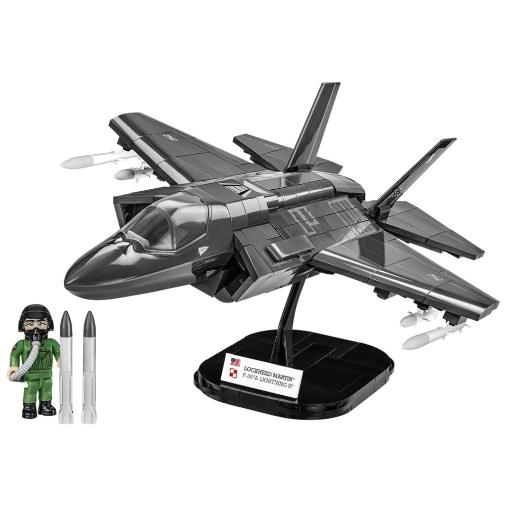 Kit de Construção Caça F 35 A Lightning II das Forças das com 580 Peças COBI Preto - Imagem 10