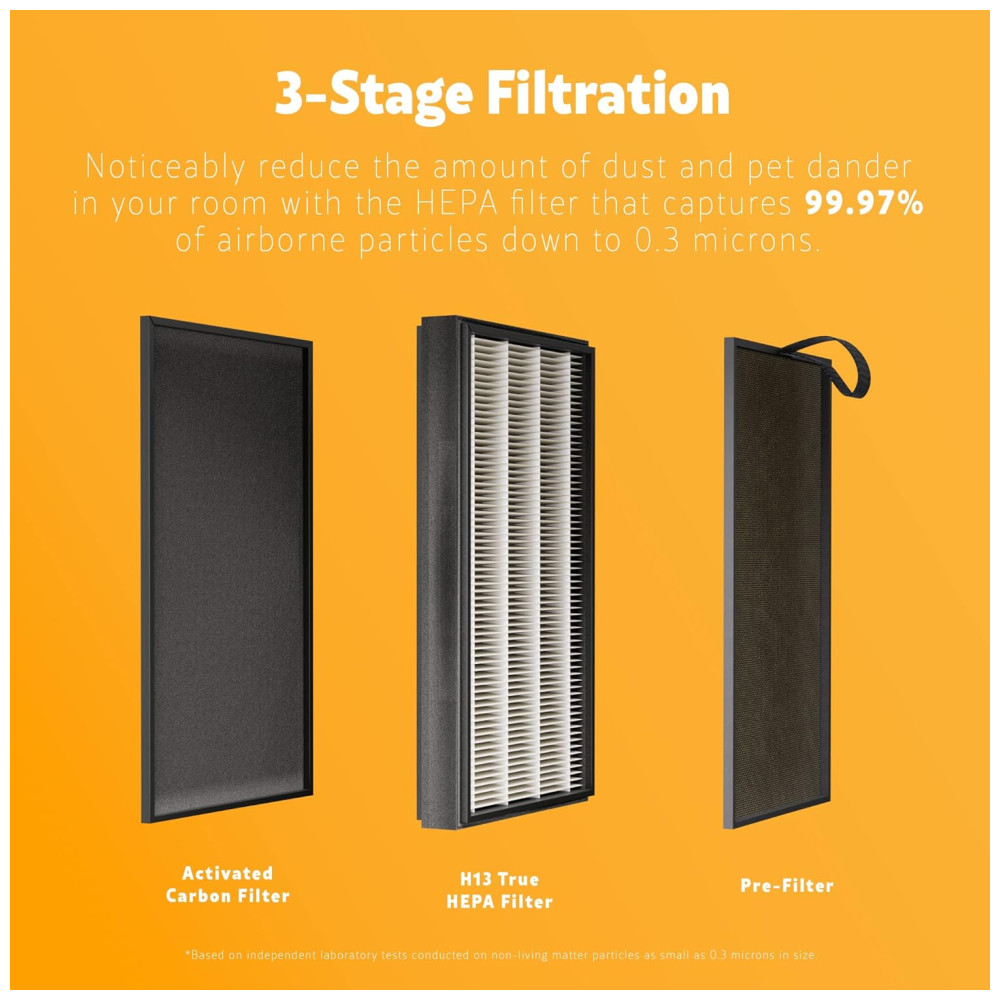 Purificador de Ar Kenmore PM2010 com Filtro H13 True HEPA Cobre Até 111 m² 24 dB SilentClean Sistema de Filtragem HEPA de 3 Estágios. - Imagem 3
