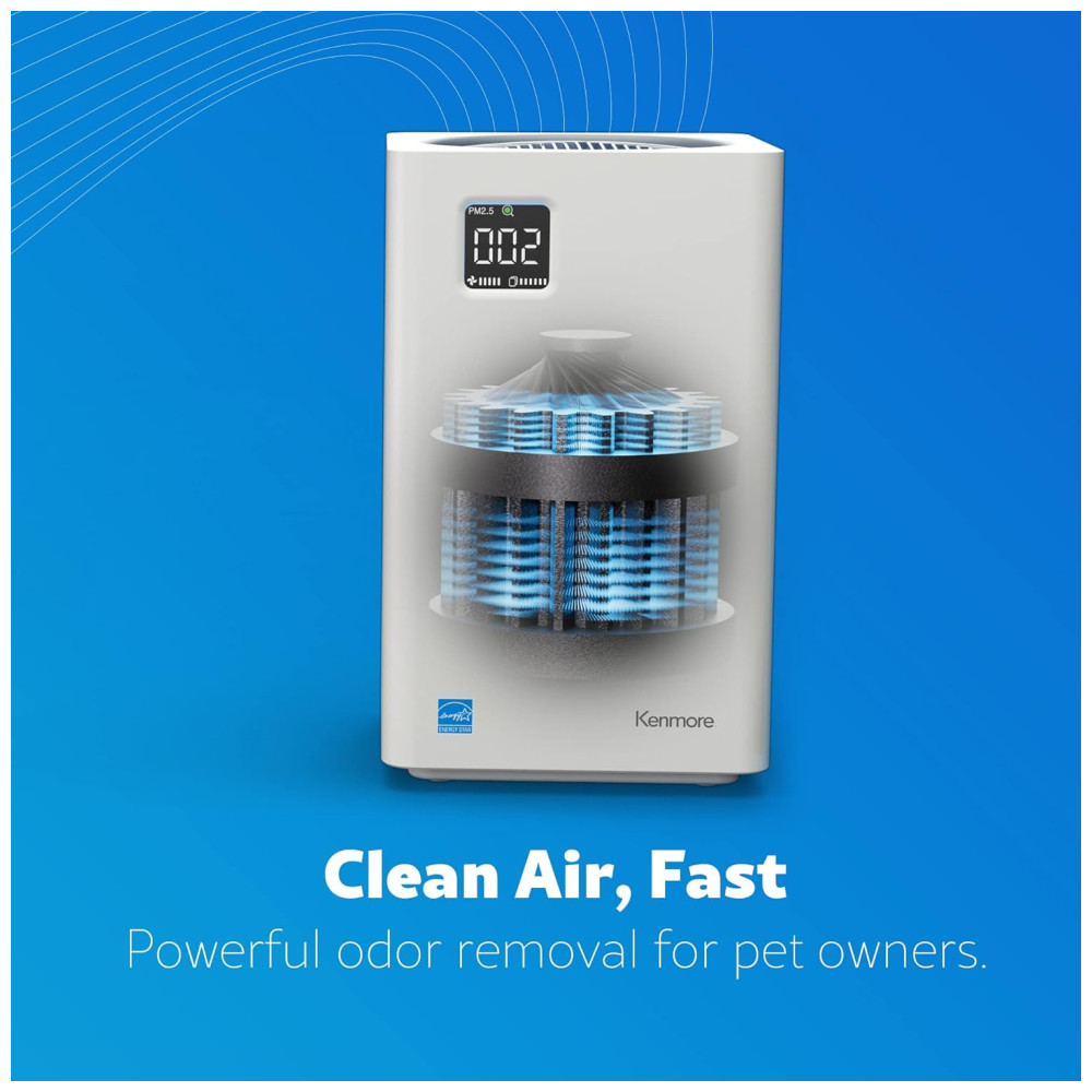 Purificador de Ar Kenmore PM2010 com Filtro H13 True HEPA Cobre Até 111 m² 24 dB SilentClean Sistema de Filtragem HEPA de 3 Estágios. - Imagem 5