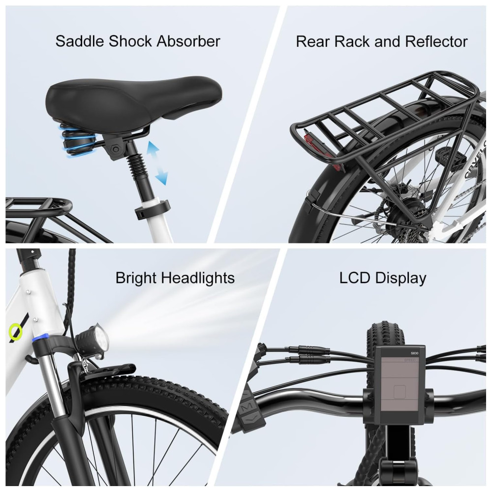 Bicicleta Elétrica Cybervelo EK7 1000W 128 km de autonomia suspensão ajustável tela LCD 26" verde - Imagem 5