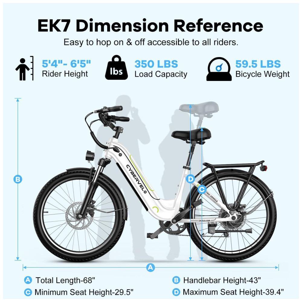 Bicicleta Elétrica Cybervelo EK7 1000W 128 km de autonomia suspensão ajustável tela LCD 26" verde - Imagem 7