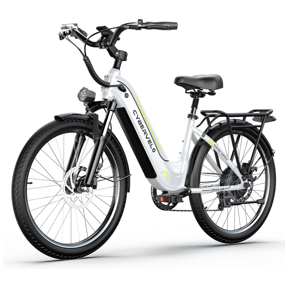 Bicicleta Elétrica Cybervelo EK7 1000W 128 km de autonomia suspensão ajustável tela LCD 26" verde - Imagem 9