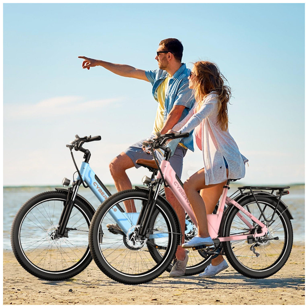 Bicicleta Elétrica 1000 Peak para Adultos Autonomia de até 80 Milhas Bateria Removível 26 Polegadas 7 Velocidades Ideal para Passeio na Praia Ne - Imagem 5