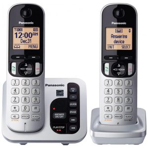 Telefone sem fio Expansível com Secretária Eletrônica e Identificador de Chamadas 2 Aparelhos Panasonic DECT 6.0