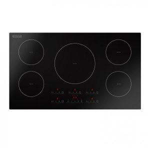 Cooktop elétrico de indução 91cm Empava 5 zonas vidro preto painel touch booster timer trava 9600W 220V