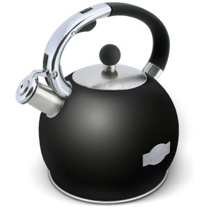 Chaleira de Chá 2.6 Litros em Aço Inoxidável com Alça Ergonómica ELITRA Preto