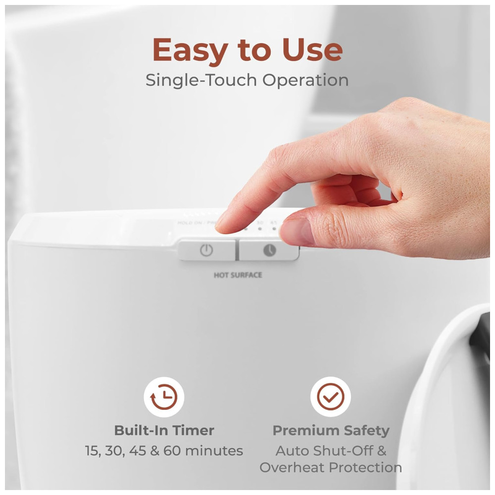 Aquecedor de Toalha Elétrico com Fragrância Personalizada Desligamento Automático para 1 Toalha Grande ou Roupão 110V 210W SereneLife Branco e Preto - Imagem 4