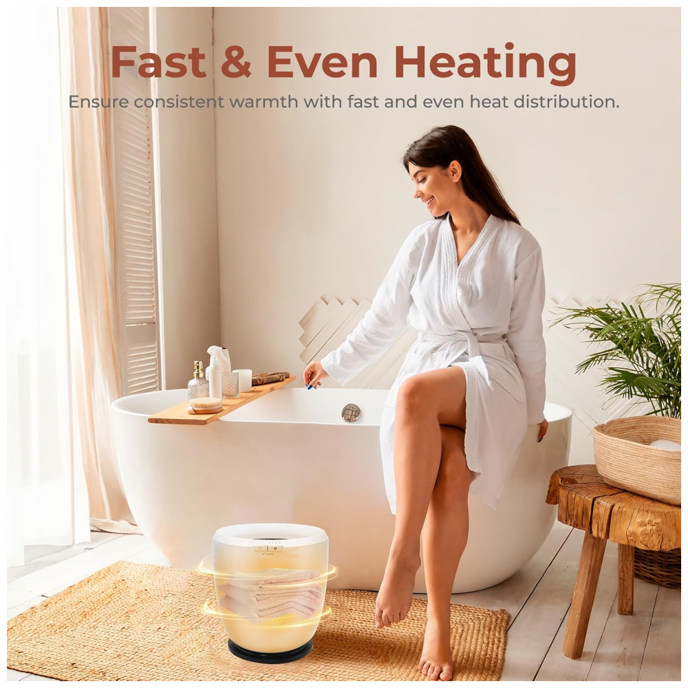 Aquecedor de Toalha Elétrico com Fragrância Personalizada Desligamento Automático para 1 Toalha Grande ou Roupão 110V 210W SereneLife Branco e Preto - Imagem 5