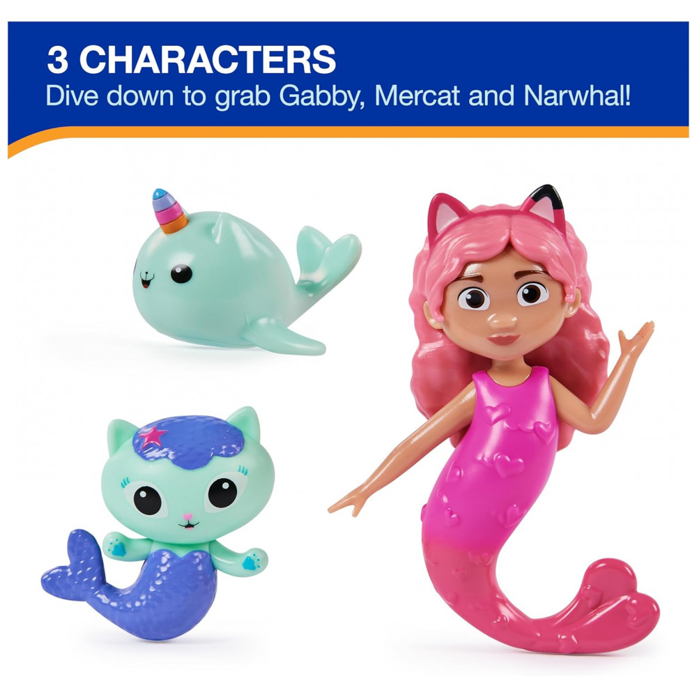 Kit de Mergulho para Piscina SwimWays Gabbys Dollhouse Dive Characters 3Pack - Brinquedos de Água e Acessórios para Festas na Piscina - Imagem 3