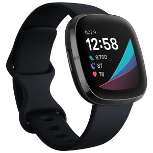 Sense Advanced Relógio SmartWatch para Esportes com GPS Integrado e Monitoramento FITBIT FB512BKBK Preto