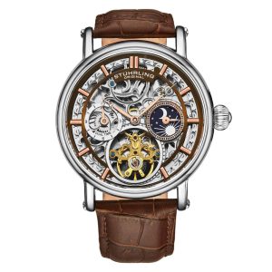 Relógio Masculino Stuhrling Esqueleto 4000 Automático 43mm Marrom