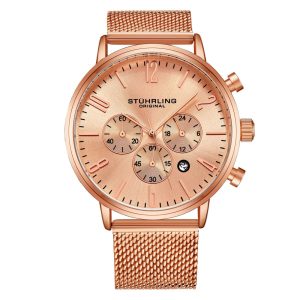 Relógio Masculino Stuhrling Monaco 3932 Quartzo 41mm Rosa