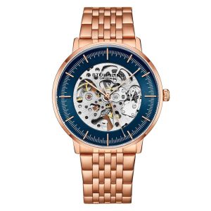 Relógio Masculino Stuhrling 3994 Automático 42mm Ouro Rosa