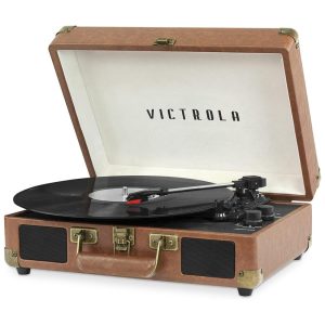 Vitrola Toca Discos 3 Velocidades Entrada AUX 45 RPM 110v VICTROLA VSC 550BT BRW Marrom
