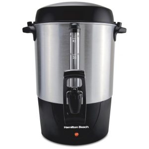 Urna de Café Hamilton Beach 45 Xícaras Aço Inox Rápido Preparo e Distribuidor de Bebidas Quentes 110V