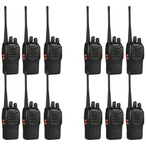 Rádio Comunicador Walkie Talkie Baofeng BF-888S para Adultos Longo Alcance Recarregável com Microfone e Earpiece 16 Canais