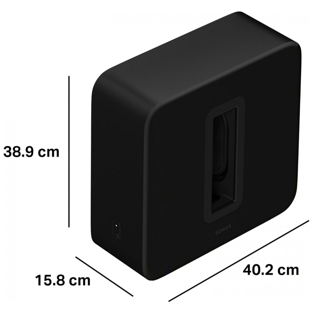Sonos Sub 4 Subwoofer Sem Fio Premium, Dual Woofers Elípticos, Bass-Reflex, Wi-Fi 6, Controle via App Sonos – Preto Fosco - Imagem 3
