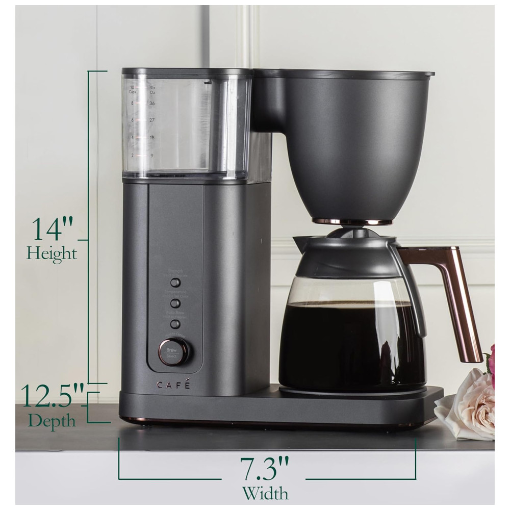 teira Elétrica Programável CAFÉ Programavel com Jarra de Vidro Até 10 Xícaras 2.8L 110v CAFE C7CDABS3RD3 Preto - Imagem 2