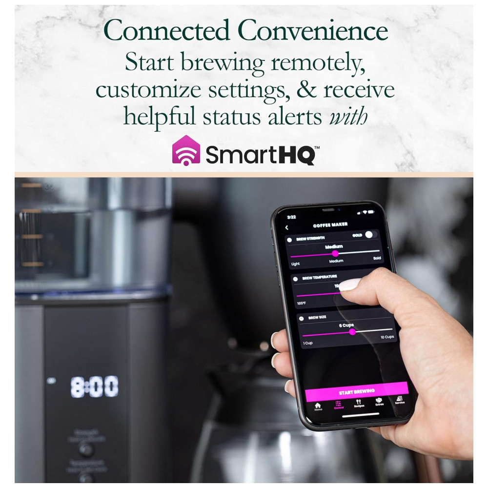 teira Elétrica Programável CAFÉ Programavel com Jarra de Vidro Até 10 Xícaras 2.8L 110v CAFE C7CDABS3RD3 Preto - Imagem 3