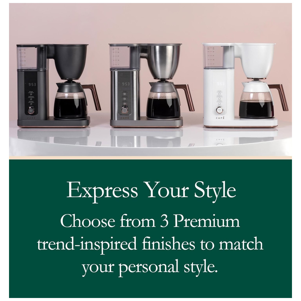 teira Elétrica Programável CAFÉ Programavel com Jarra de Vidro Até 10 Xícaras 2.8L 110v CAFE C7CDABS3RD3 Preto - Imagem 4