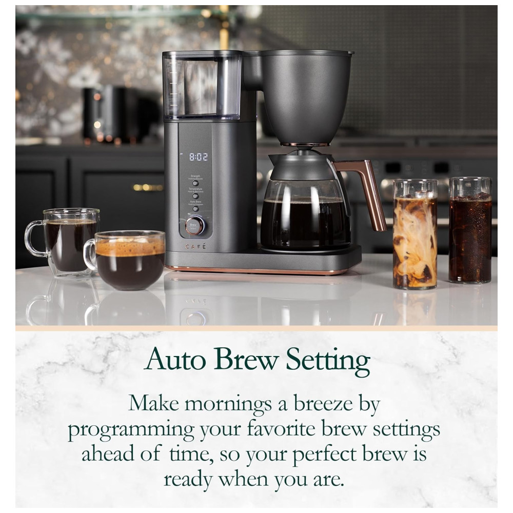 teira Elétrica Programável CAFÉ Programavel com Jarra de Vidro Até 10 Xícaras 2.8L 110v CAFE C7CDABS3RD3 Preto - Imagem 6