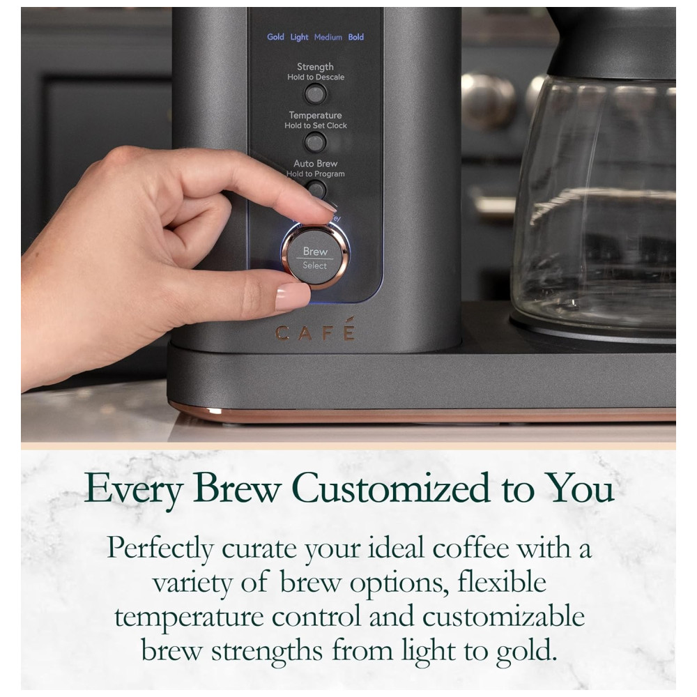 teira Elétrica Programável CAFÉ Programavel com Jarra de Vidro Até 10 Xícaras 2.8L 110v CAFE C7CDABS3RD3 Preto - Imagem 7